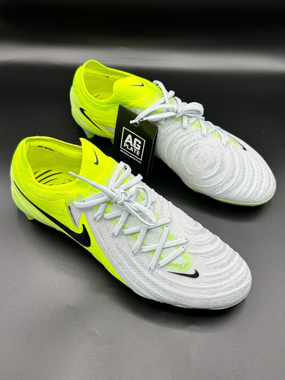 Nike Phantom GX 2 Elite AG soccer shoes - White & Neon Yellow